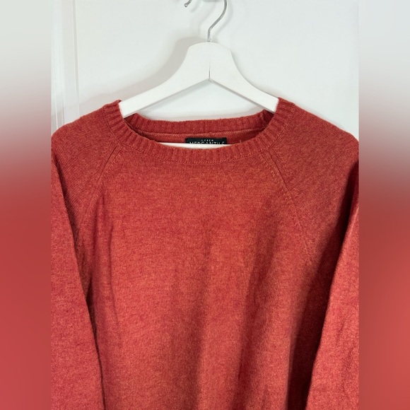 J. Crew Mercantile Men’s Orange Wool Blend Thin Crewneck Pullover Sweater - Picture 3 of 8